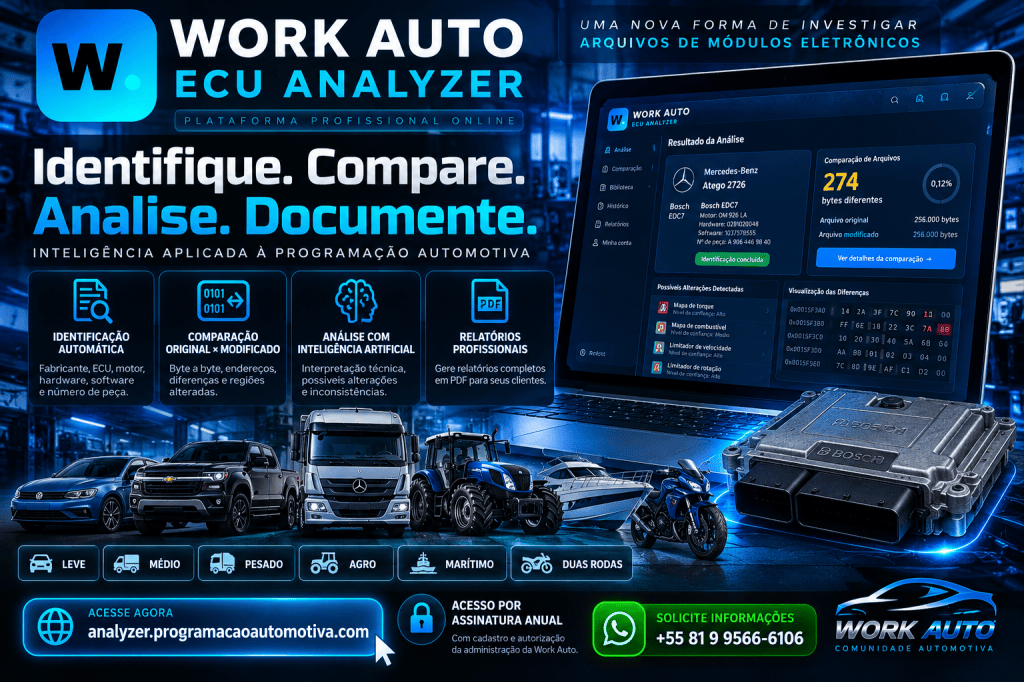 Work Auto – ECU Analyzer (Identificador e Comparador de&nbsp;arquivos).